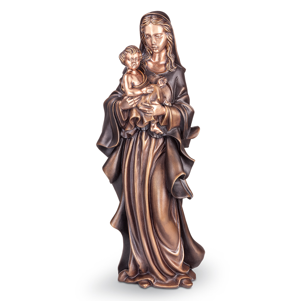 Maria mit Jesuskind, Madonna mit Kind., Bronzefigur