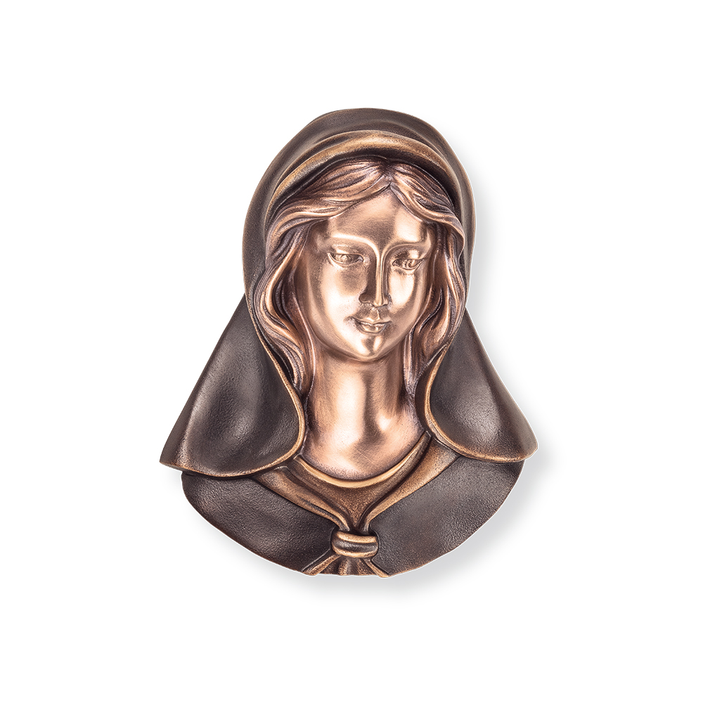 Jungfrau Maria, Muttergottes, Madonna, 3/4 Relief, Madonna, Bronze,