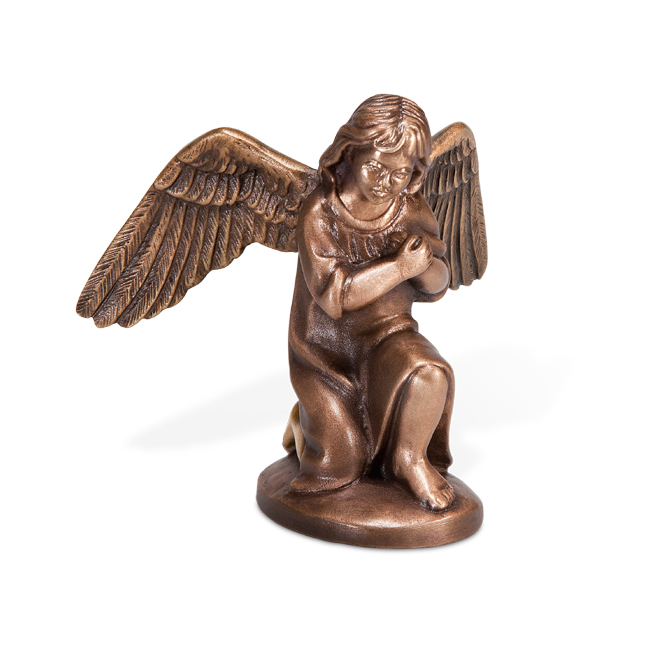 Betender Engel, auf Sockel, knieend, Skulptur Grab