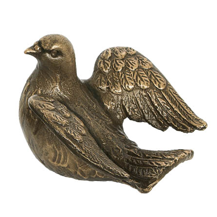 Kleines Täubchen, Taube, Grabschmuck, Symbol, Liebe, Bronzeskulptur