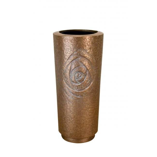 Vase mit stilisierter Rosenblüte