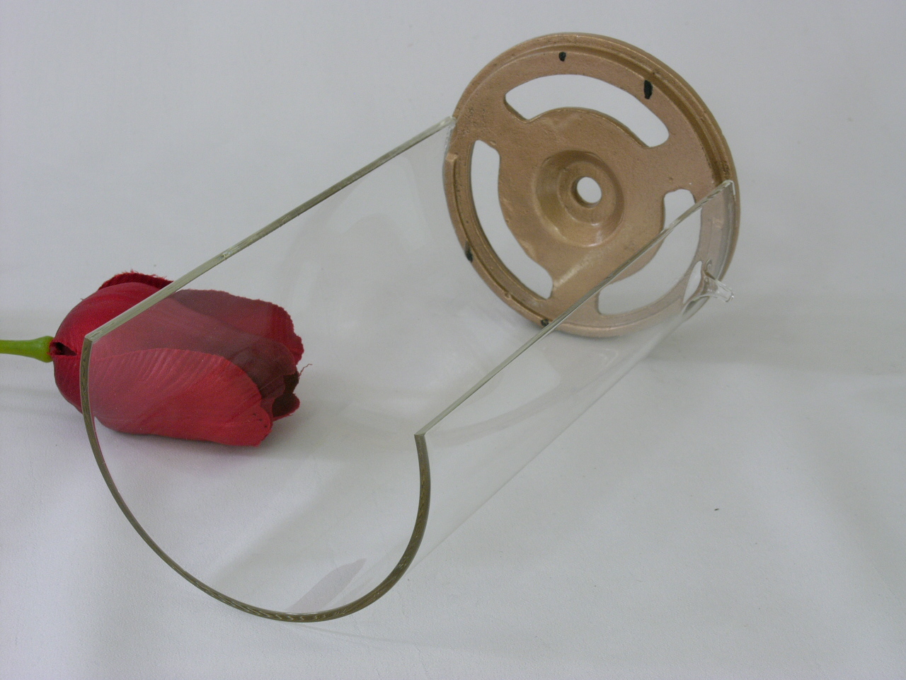 Schiebeglas 17,3 cm h, 9 cm Ø mit Bronzeteller