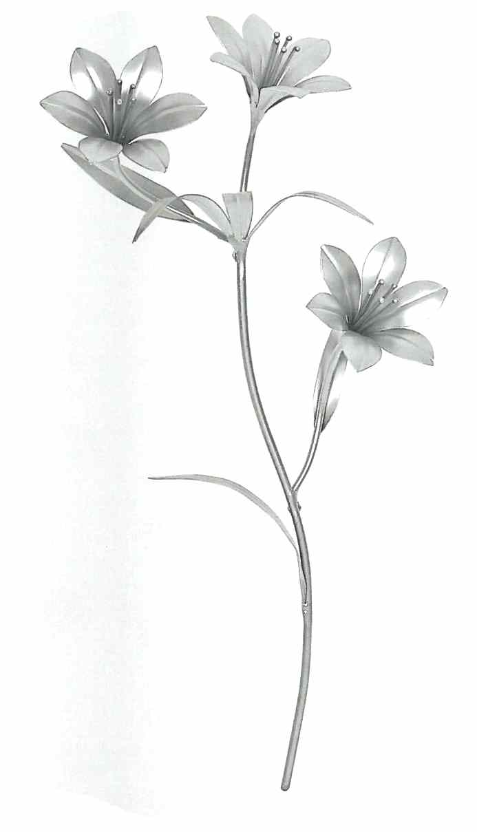 Lilie, mit 3 Blüten, Edelstahl, 2 Größen