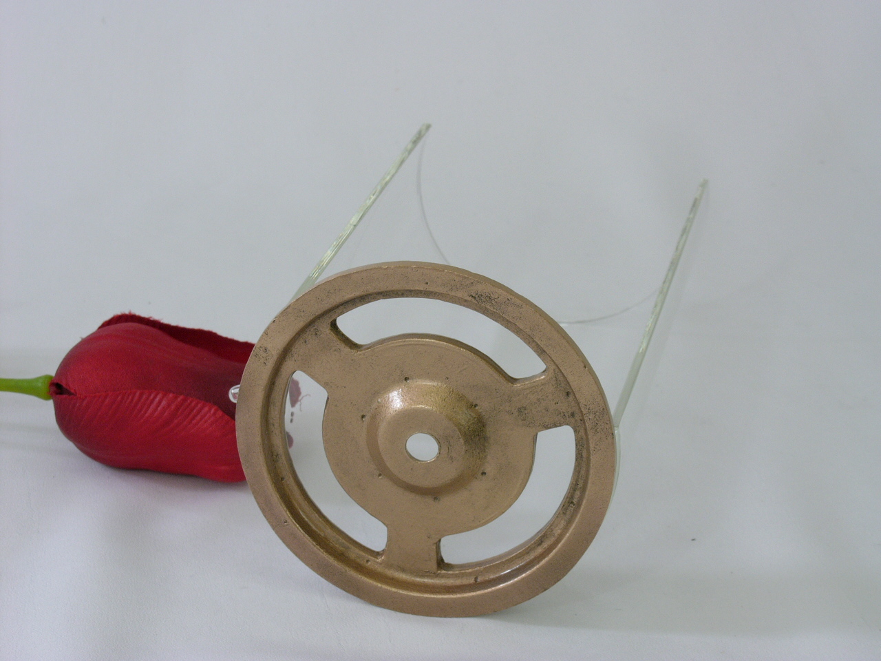 Schiebeglas 17,3 cm h, 9 cm Ø mit Bronzeteller