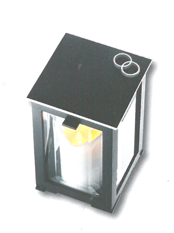 Leuchte mit zwei Ringen, Grablaterne, Grableuchte, Lampe Grab, 16 cm H