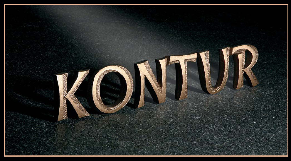 Bronzebuchstaben, "Kontur",  Einzelbuchstaben - Boll