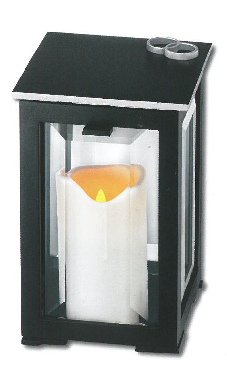 Leuchte mit zwei Ringen, Grablaterne, Grableuchte, Lampe Grab, 16 cm H