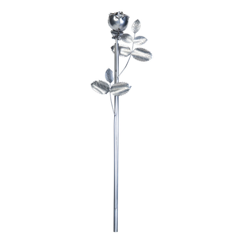 Rose, Blüte geschlossen, am Stab, Inox, Edelstahl