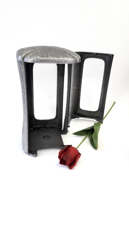 Klassische Grablaterne, Grableuchte, 2 Größen, Bronze oder Aluminium