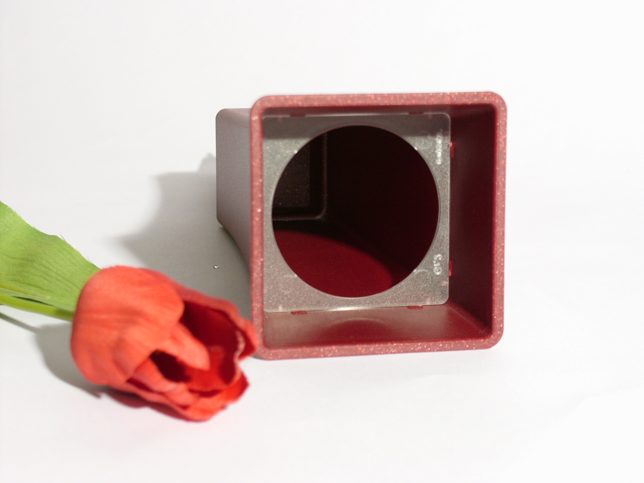 Grabsteckvase, Grabvase, Plastik, bordeauxrot