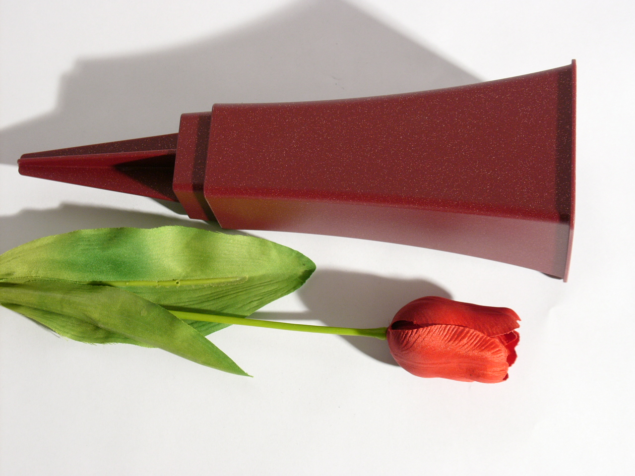 Grabsteckvase, Grabvase, Plastik, bordeauxrot