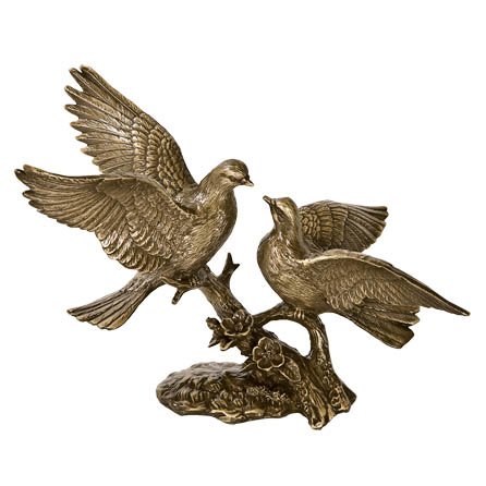 Taubenpaar, Bronzeskulptur, Grabschmuck, Symbol, Liebe