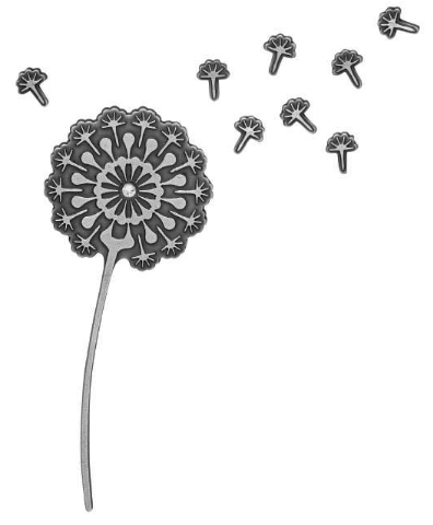 Löwenzahn, mit 8 Flugsamen, Schmuckornament, Pusteblume