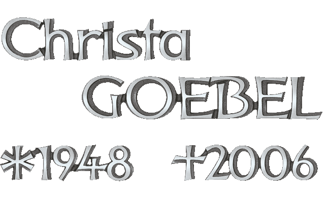 Schriftzug, "Kontur", Aluminium, Buchstaben für Grabstein
