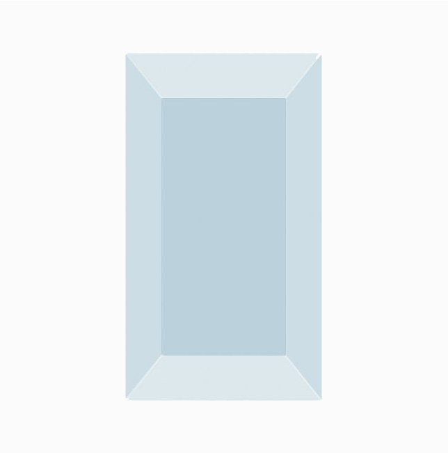Kristallglas, Facetteschliff, 17,2 x 9,4 x 1 cm, Ersatzglas Laterne