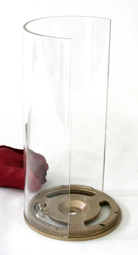 Schiebeglas 17,3 cm h, 9 cm Ø mit Bronzeteller