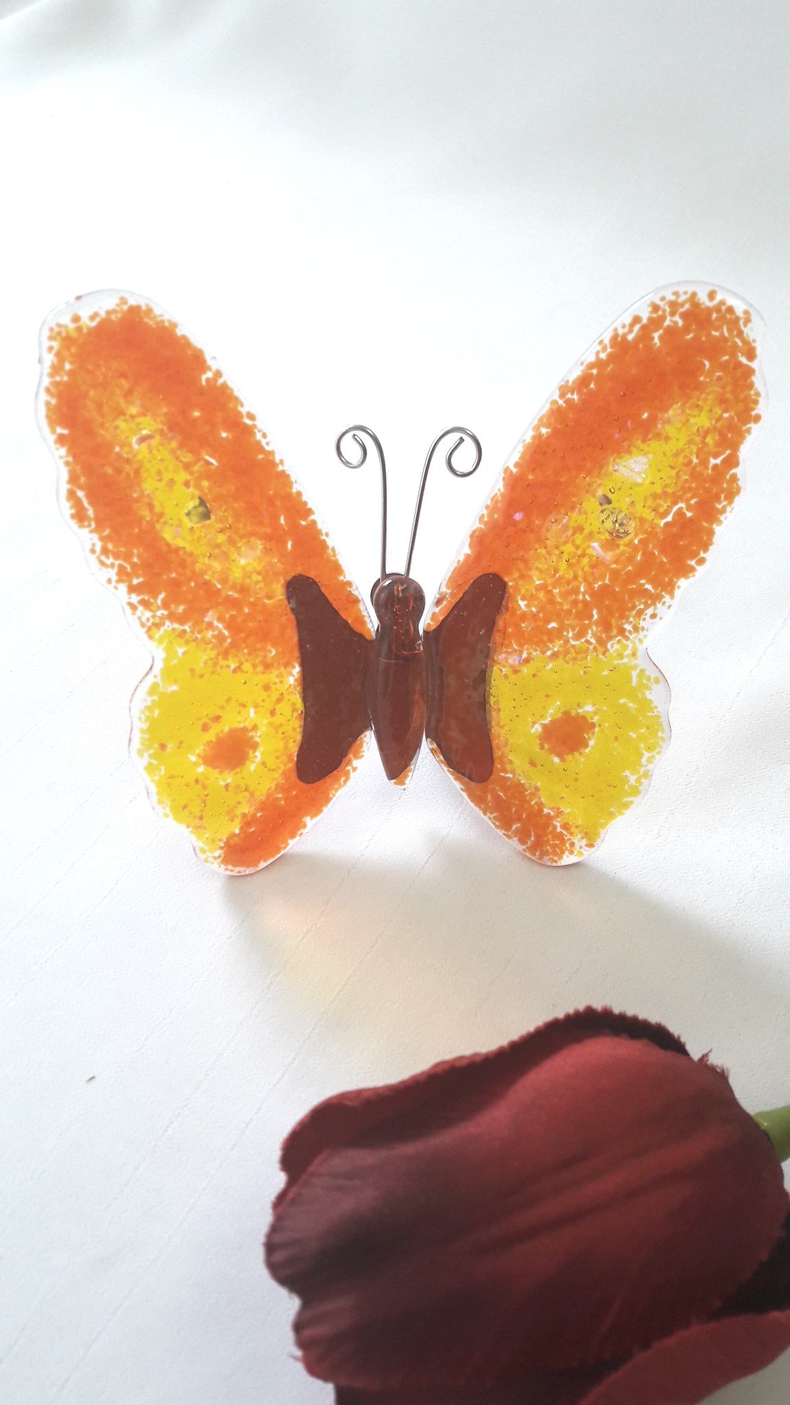 Kindergrabschmuck, Glasfalter, Schmetterling, Glas