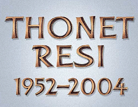 Bronzebuchstaben, "Kontur", Grabstein, Schrift, Einzelbuchstaben