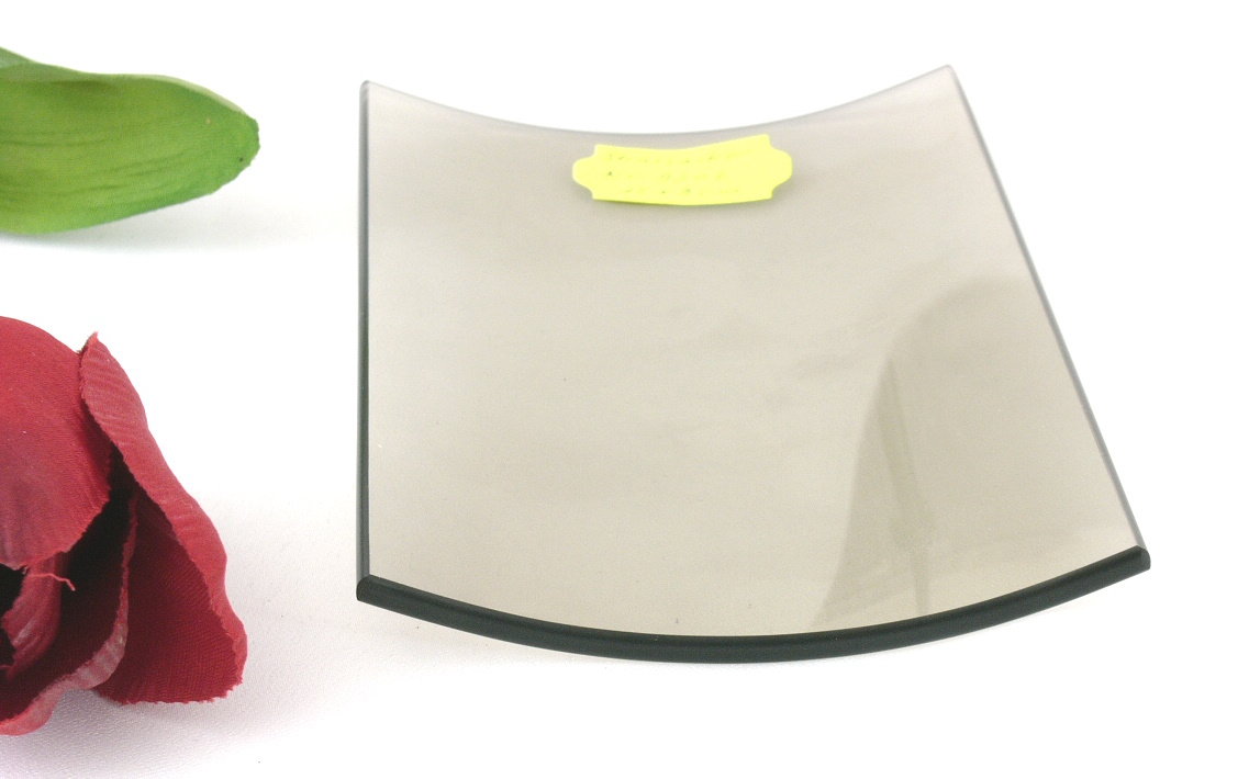 3 x Glas leicht gebogen 15 x 9 cm, klar weiß oder rauchfarben