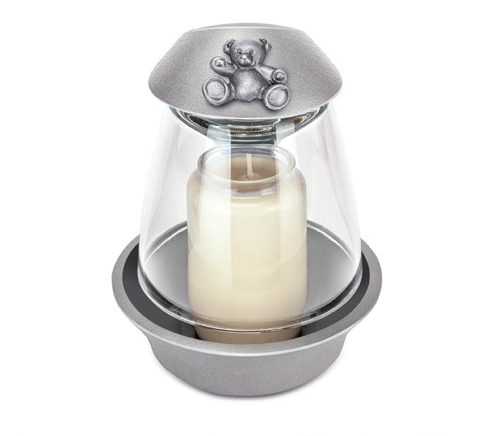 Kindergrablaterne mit Teddy, Aluminium