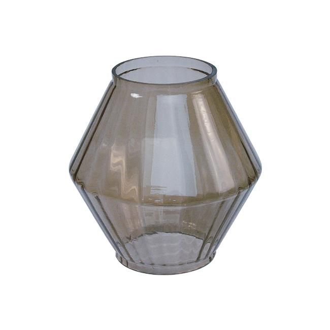 Lampionförmiger Glaseinsatz, Laternenglas 18 cm h, mundgeblasen